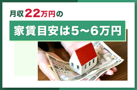 月給22万円の家賃目安は5～6万円