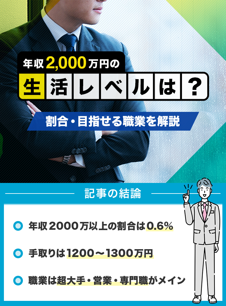 年収2000万円の手取りや生活レベルは？